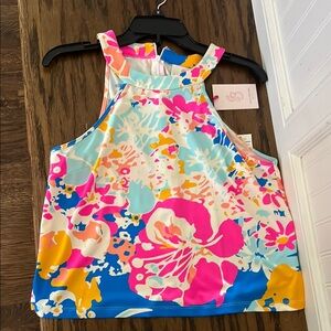 Julie Brown Floral Sleeveless Top sz M